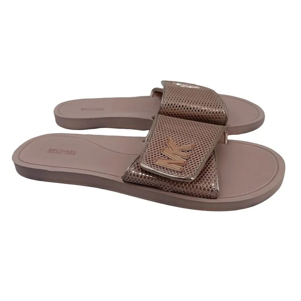 MICHAEL KORS Women's PALMER Mesh Rosegold Slide Sandal Size‎ 11 M Comfort